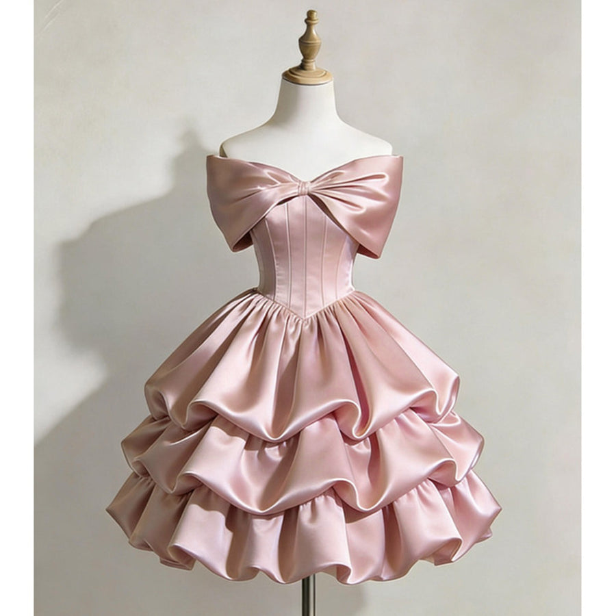 Maxi Pink Satin Bridesmaid Dress