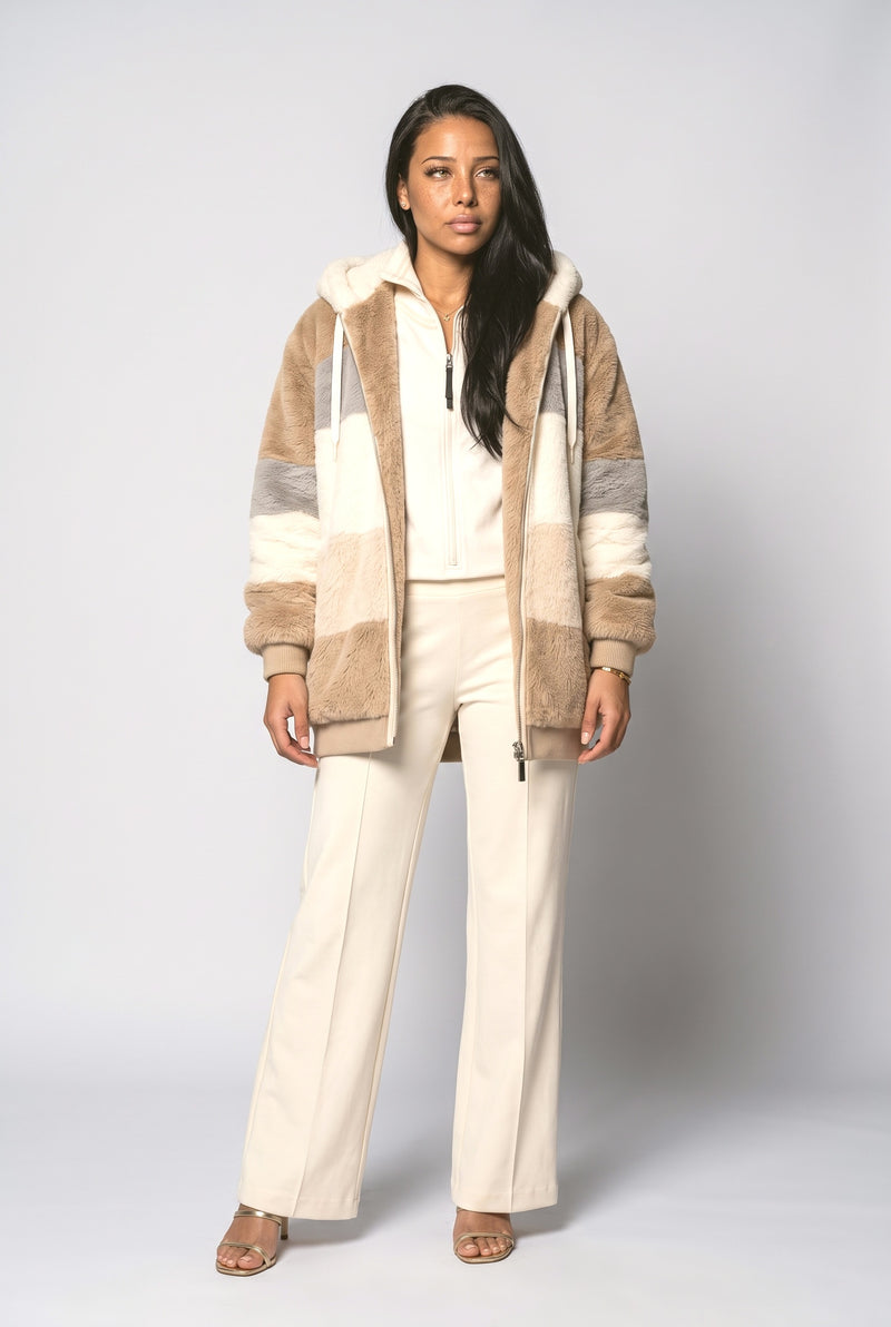 Colorblock Oversized Fleece Jacket