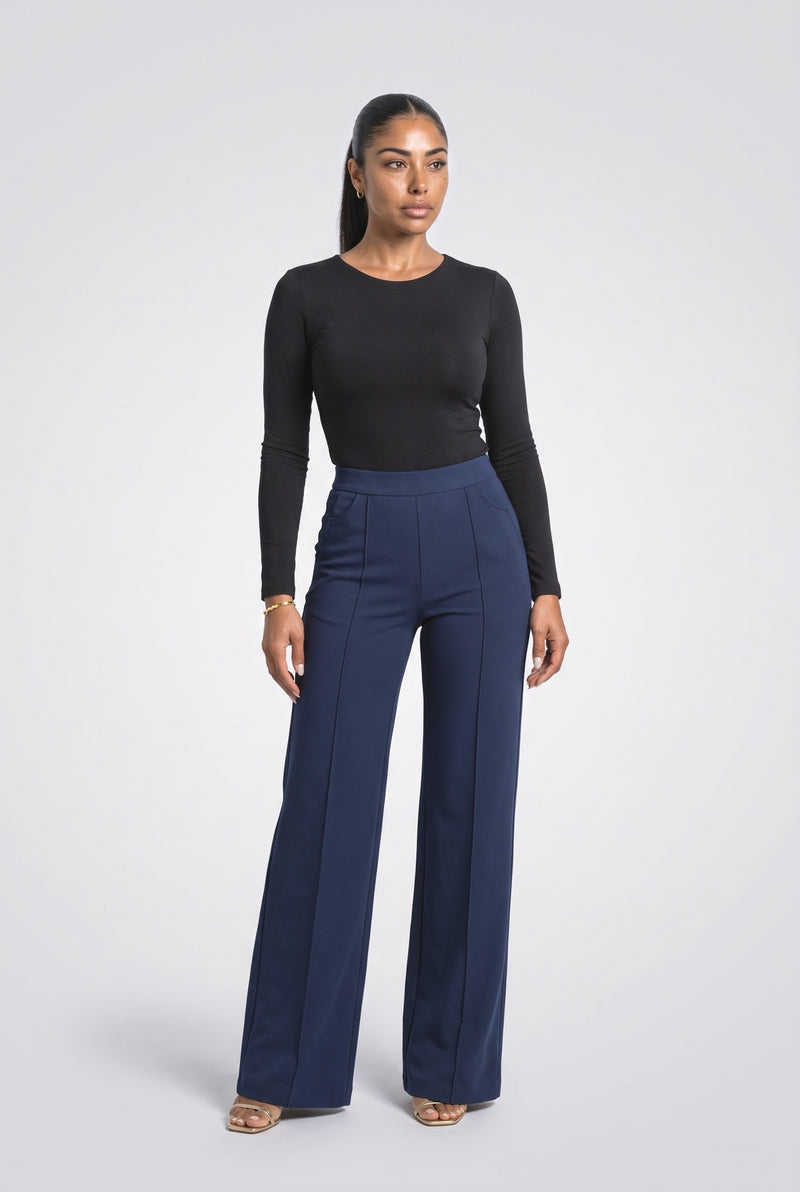 Dark Blue Wide Leg Pants