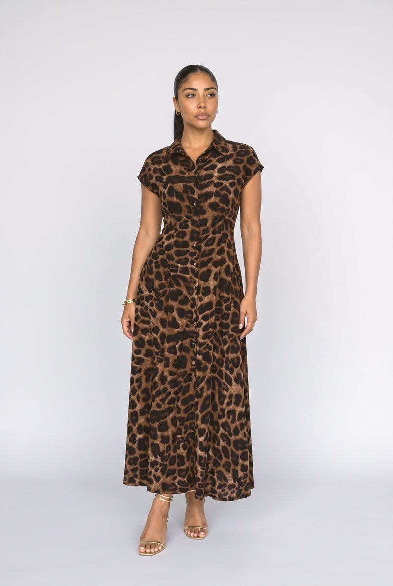 Brown Leopard Maxi Dress