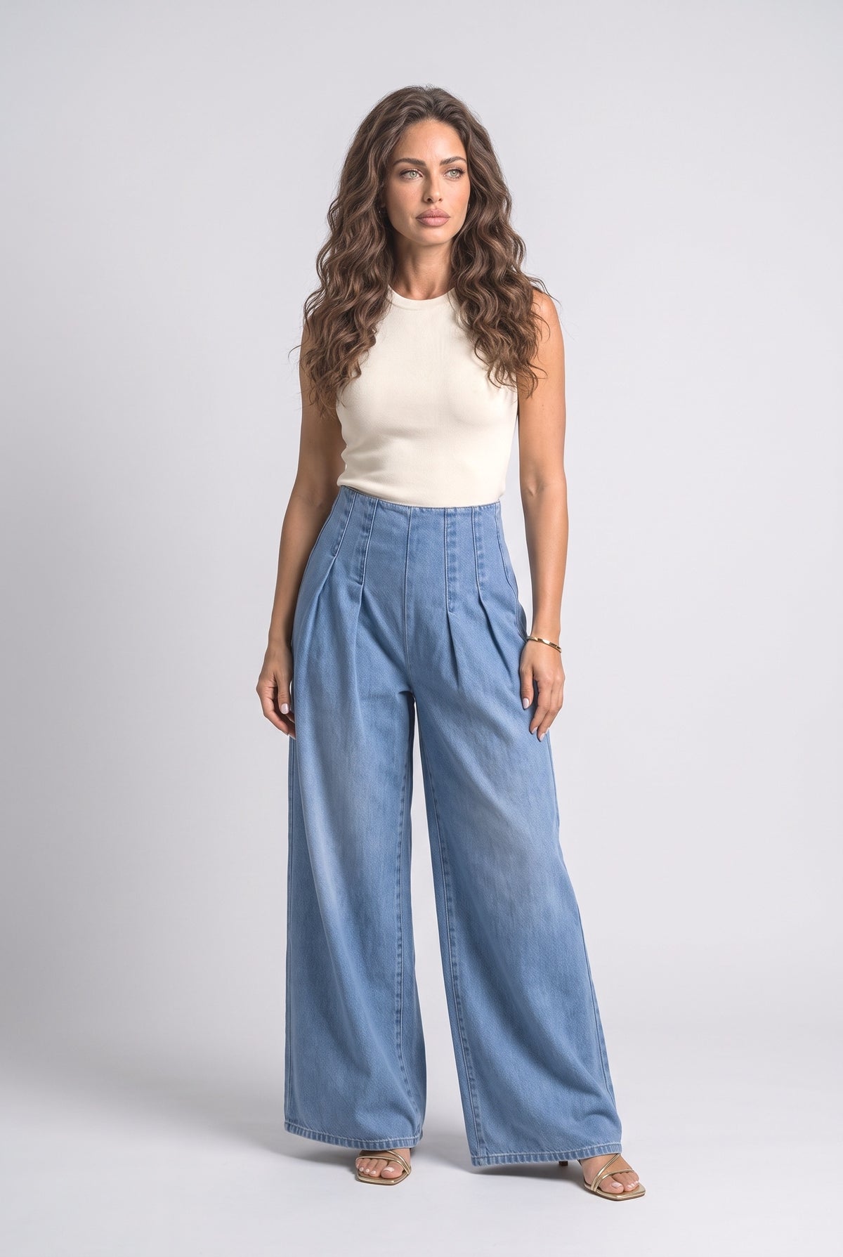 Blue Wide Leg Jeans, Blue