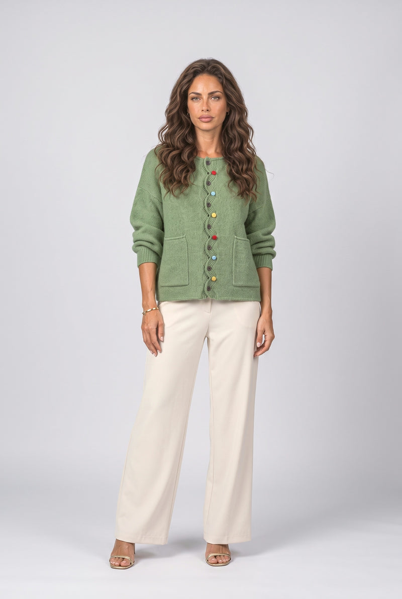 Green Apricot Knit Cardigan