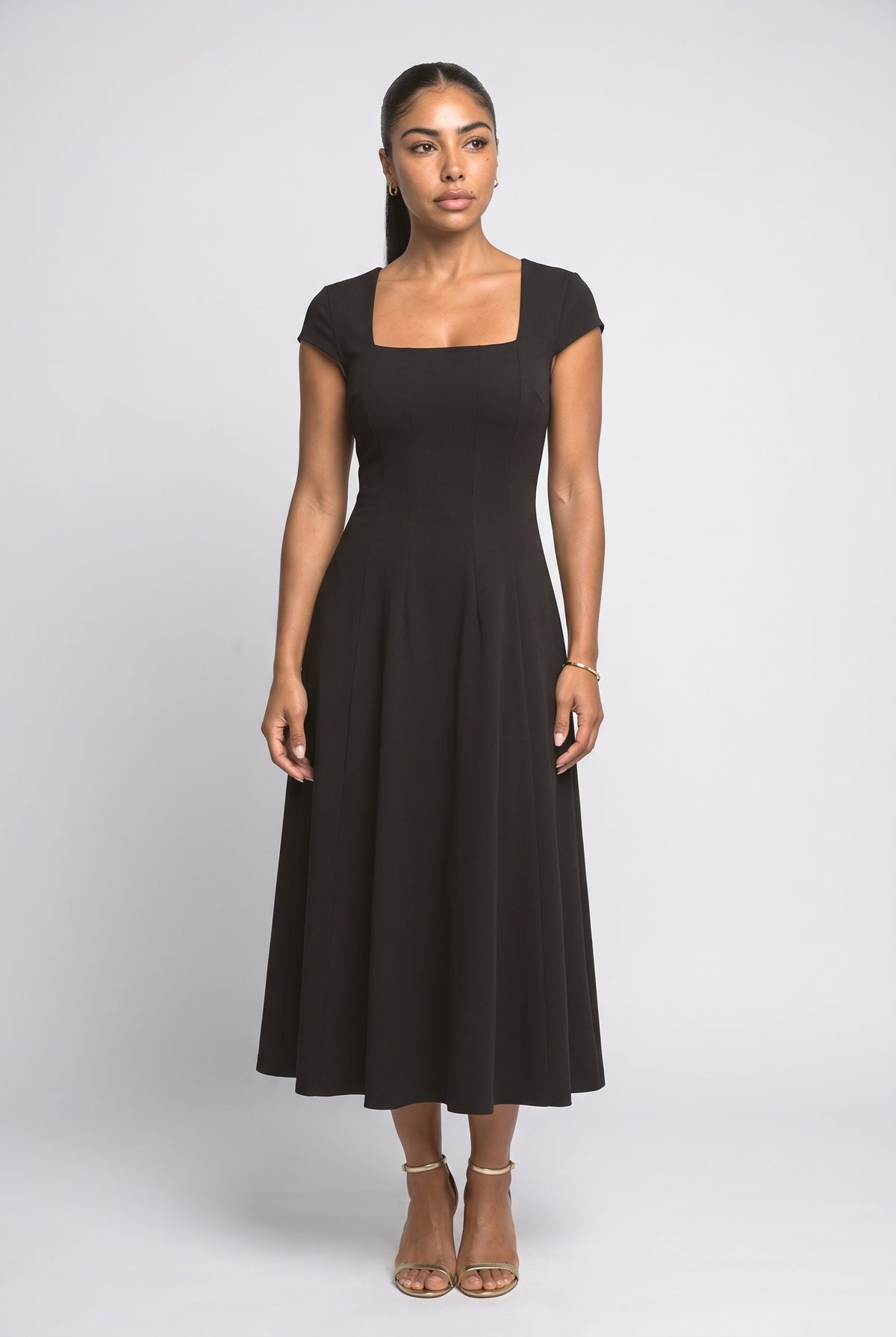 Square Neck A-Line Cocktail Dress