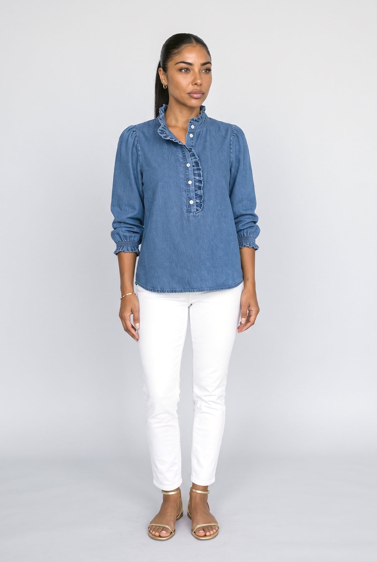 Puff Sleeve Ruffle Blouse