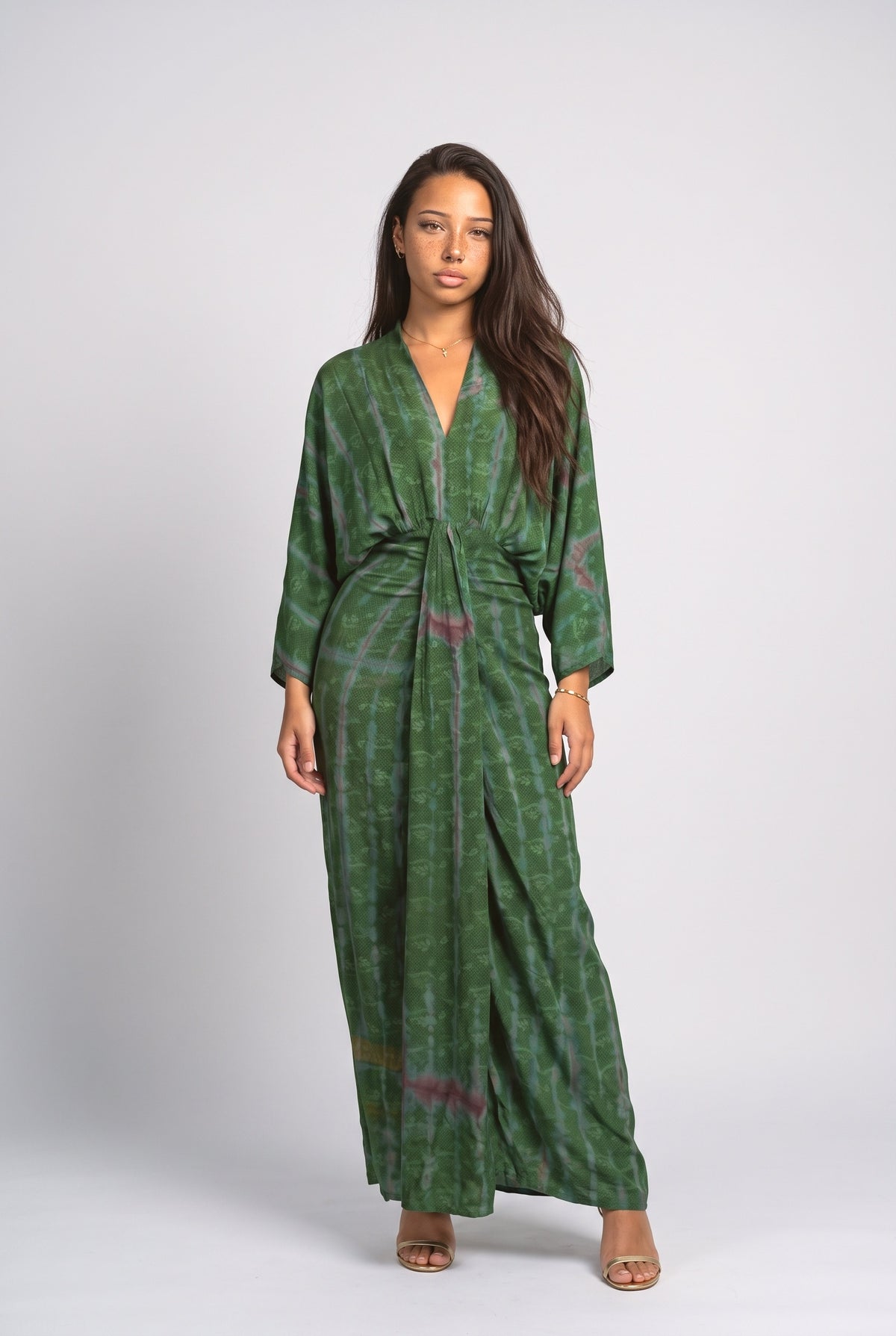 Green Illusion Print Dress