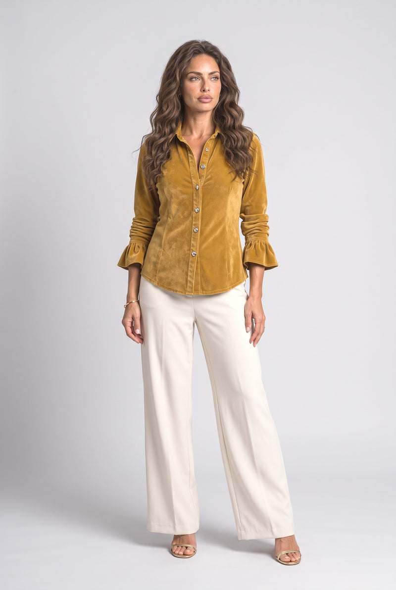 Yellow Ruffle Blouse