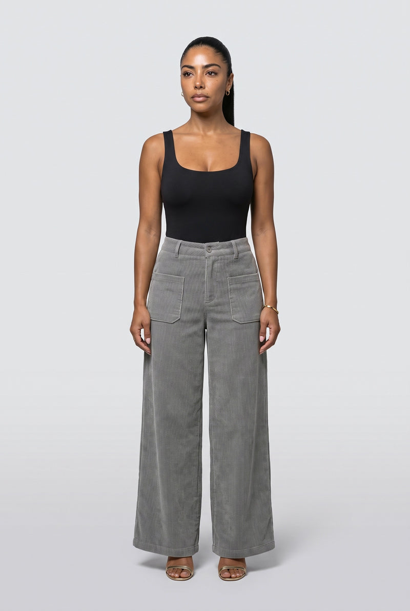 Grey Wide Leg Pants