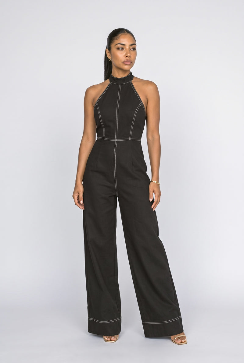 Black Halter Neck Jumpsuit