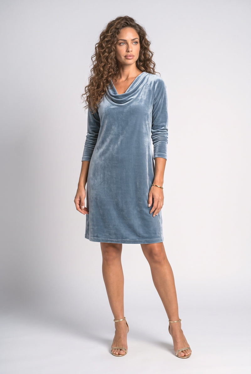Cowl Neck Relaxed Midi Dress