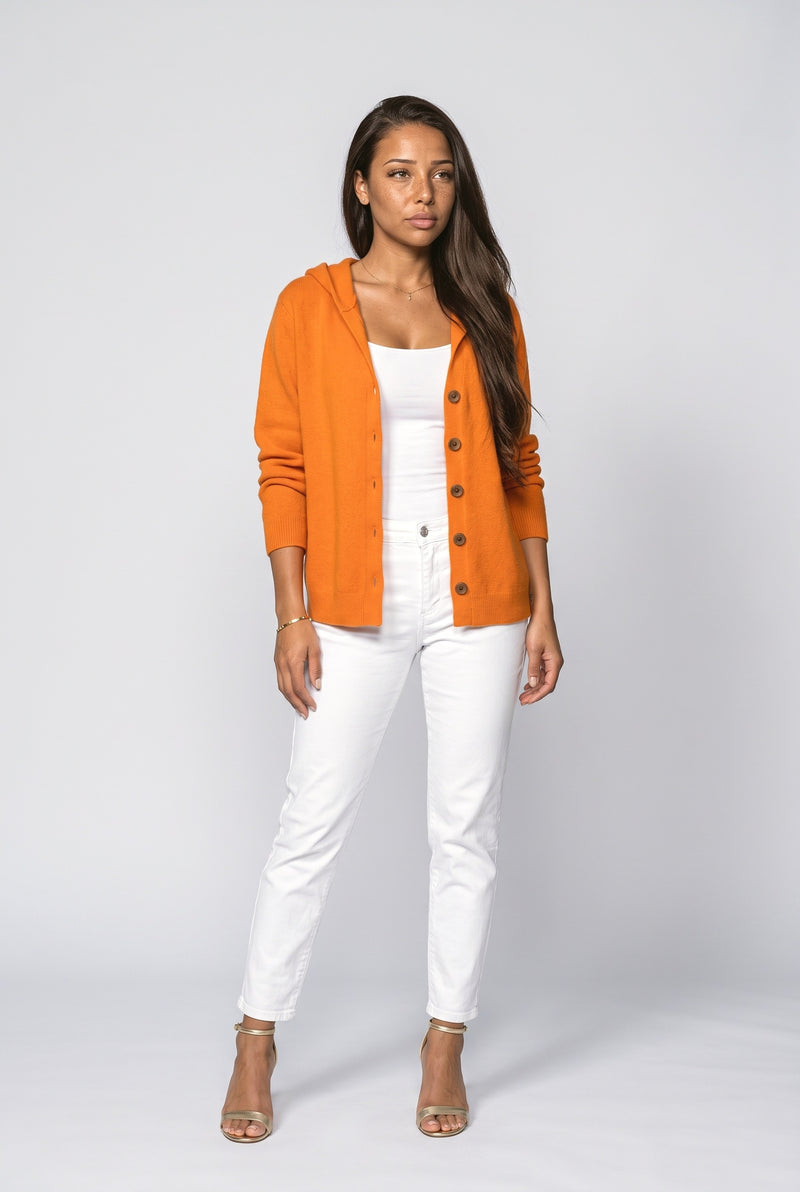 Orange Knit Cardigan