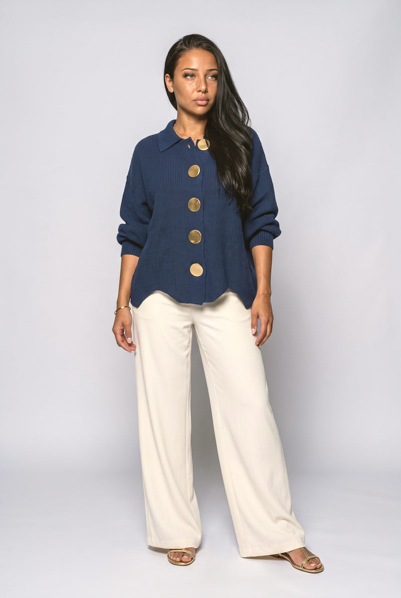 Navy Knit Cardigan