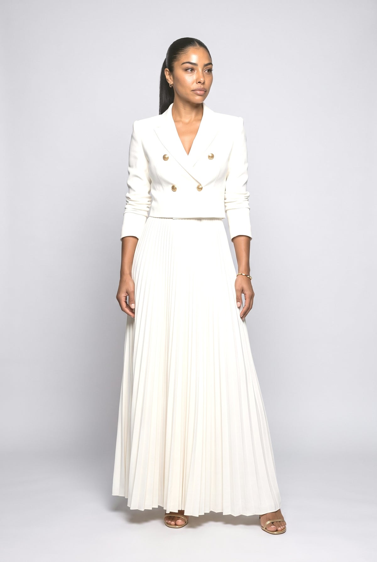 Pleated Matching Set Women