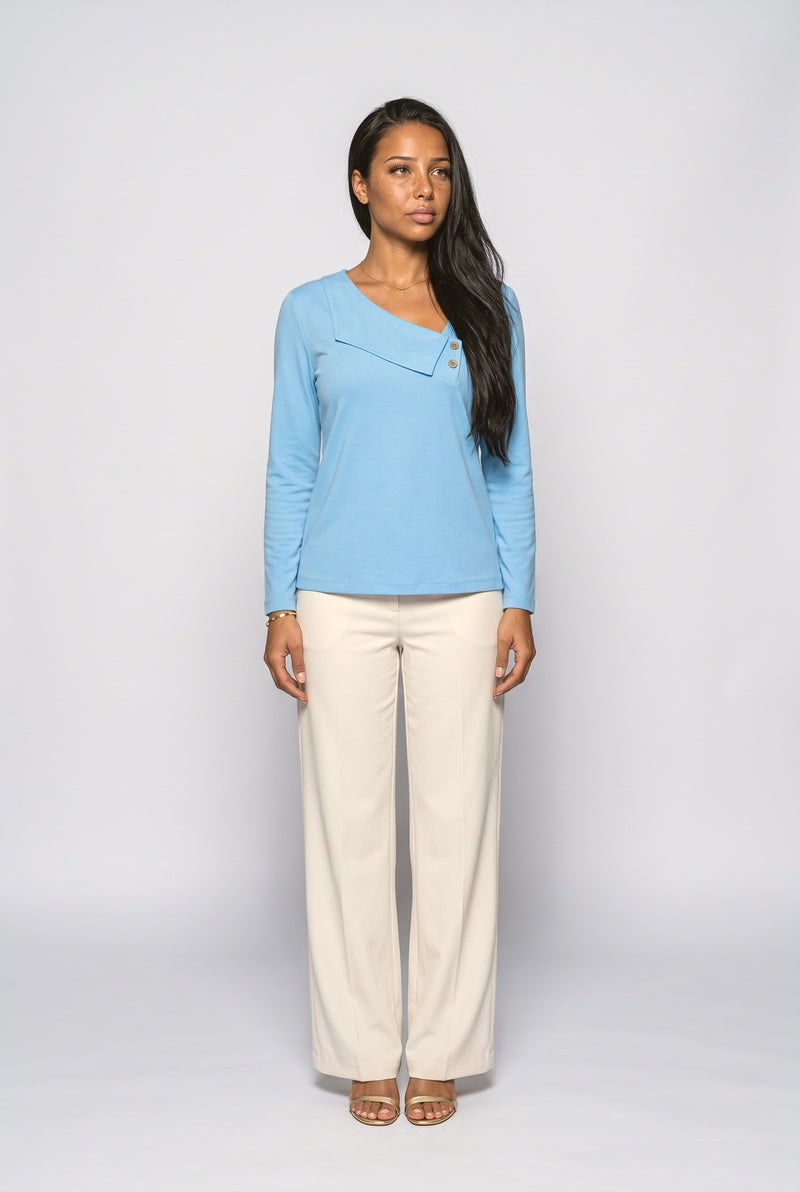 V-Neck Asymmetric Blouse