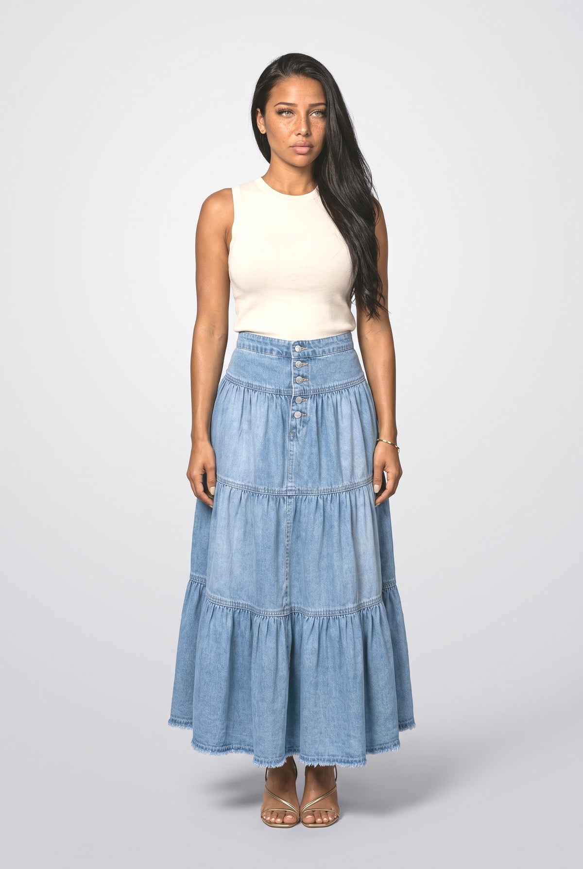 Denim Maxi Skirt