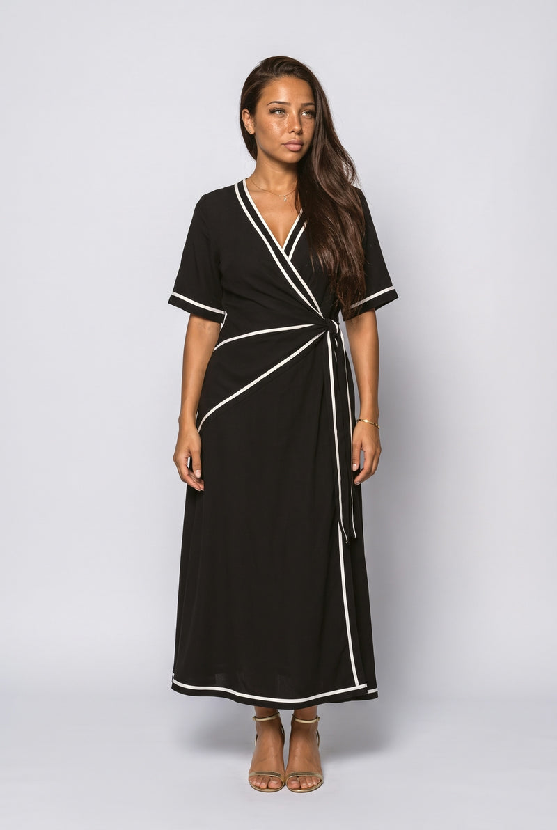 Black Wrap Maxi Dress