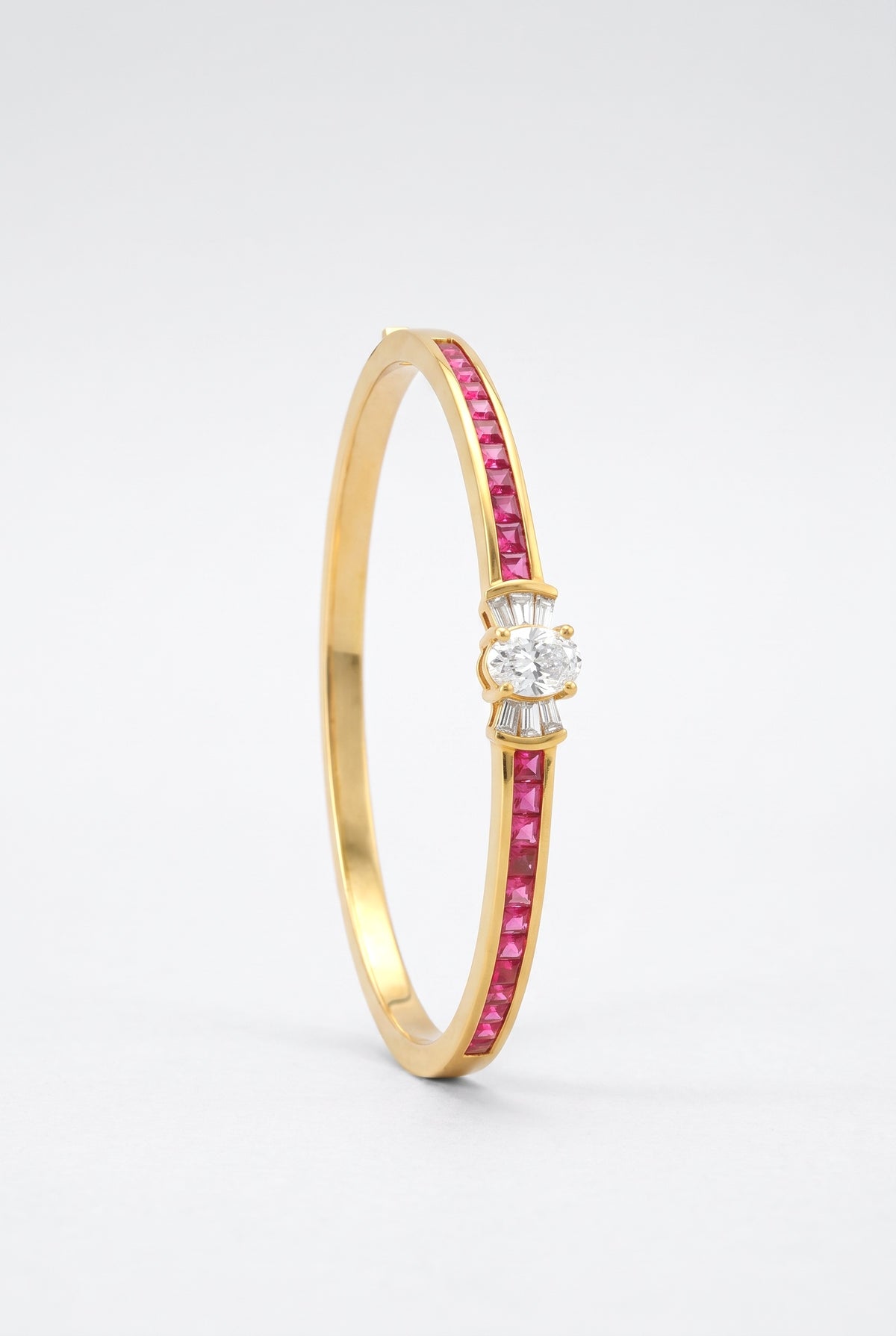 Pink Bangle Bracelet, Gold Pink