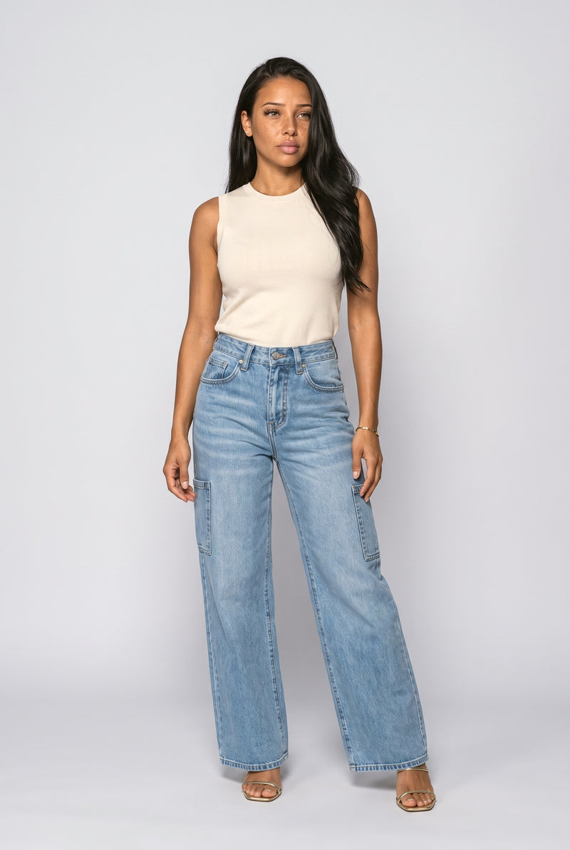 Light Wash Wide Leg Jeans