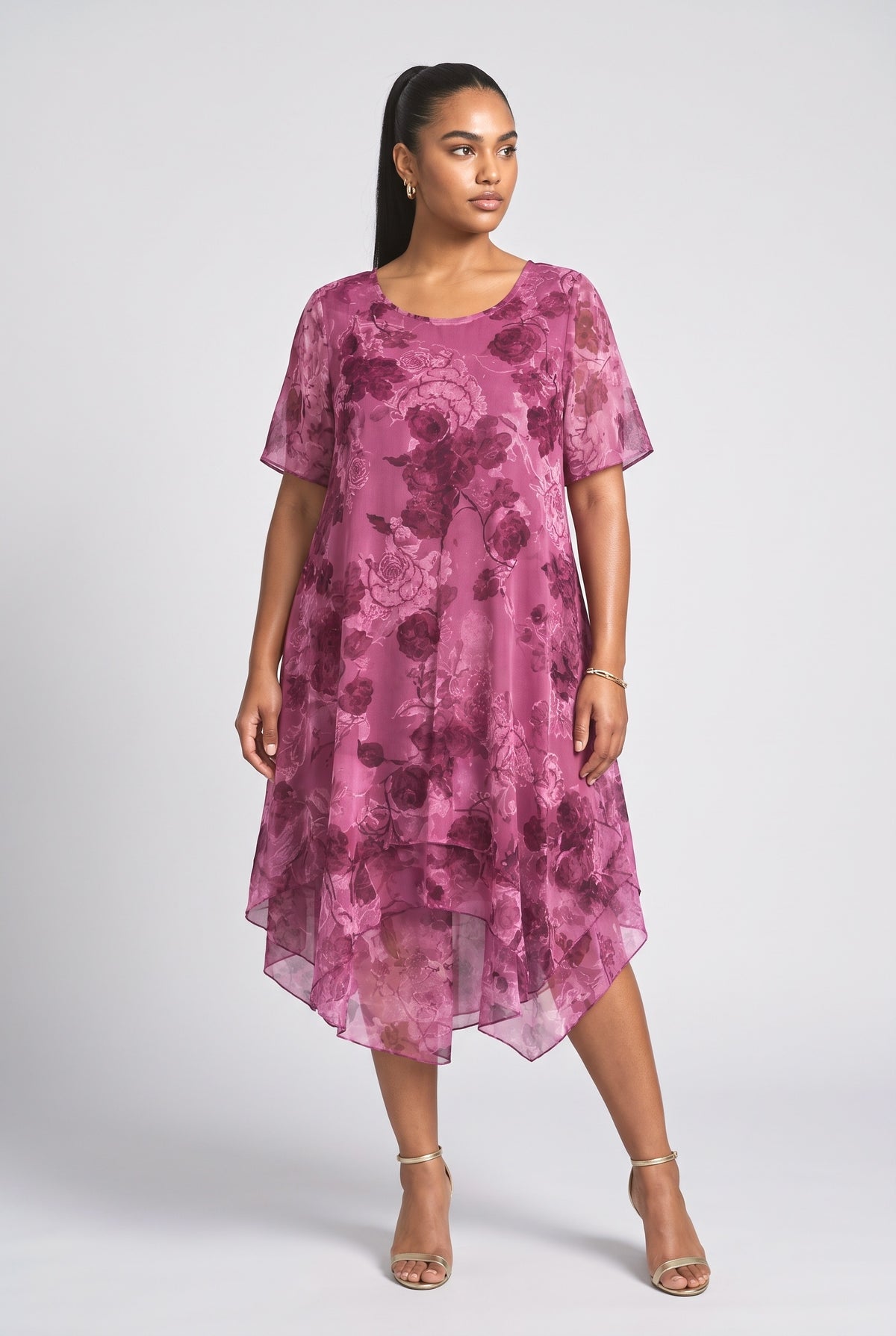 Chiffon Floral Cocktail Dress