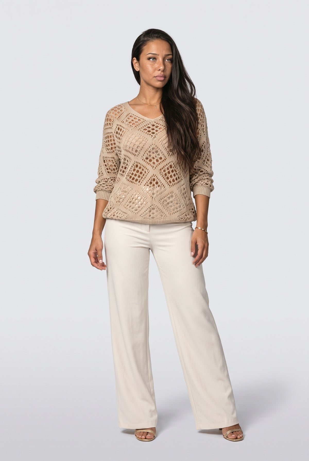 Knit V-Neck Blouse