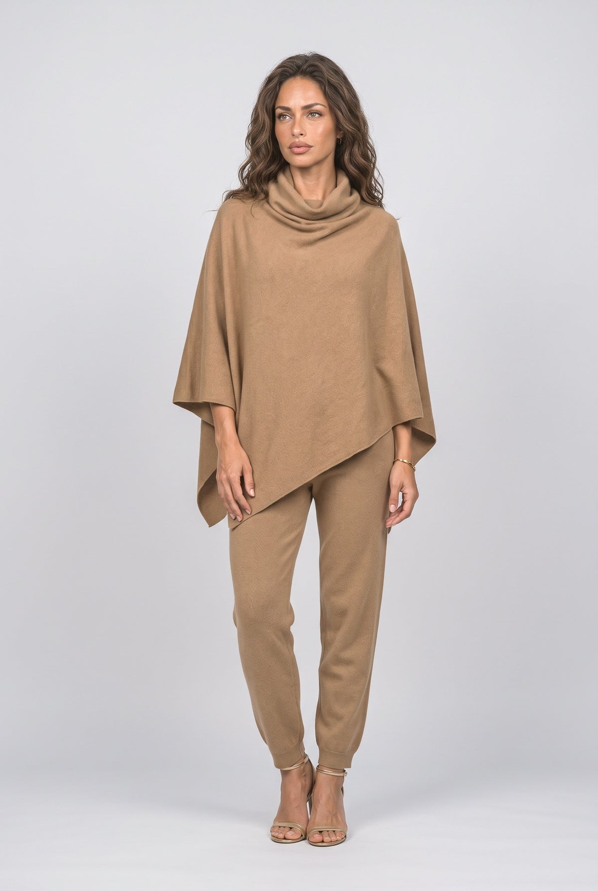 Cowl Neck Cape Pants Set Women