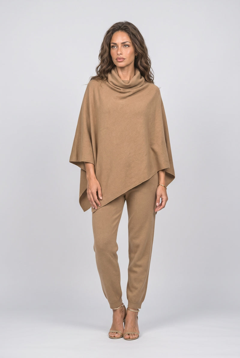 Cowl Neck Cape Pants Set