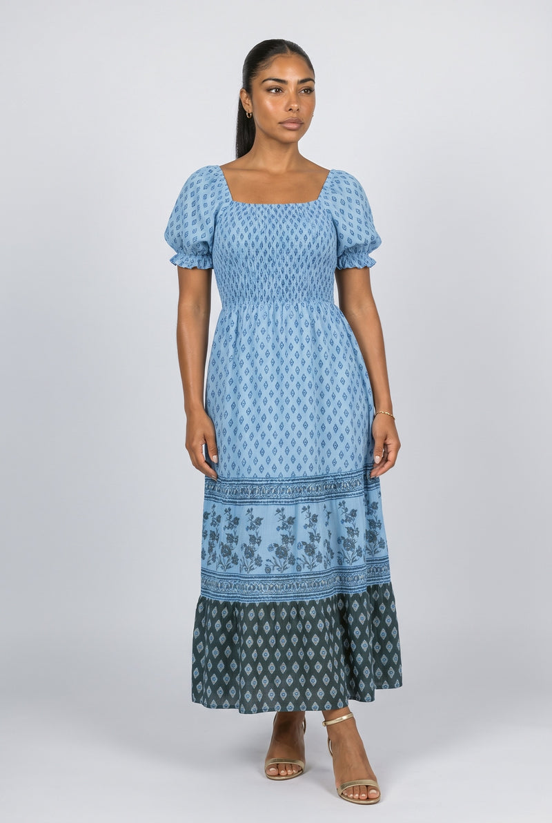 Puff Sleeve Maxi Dress