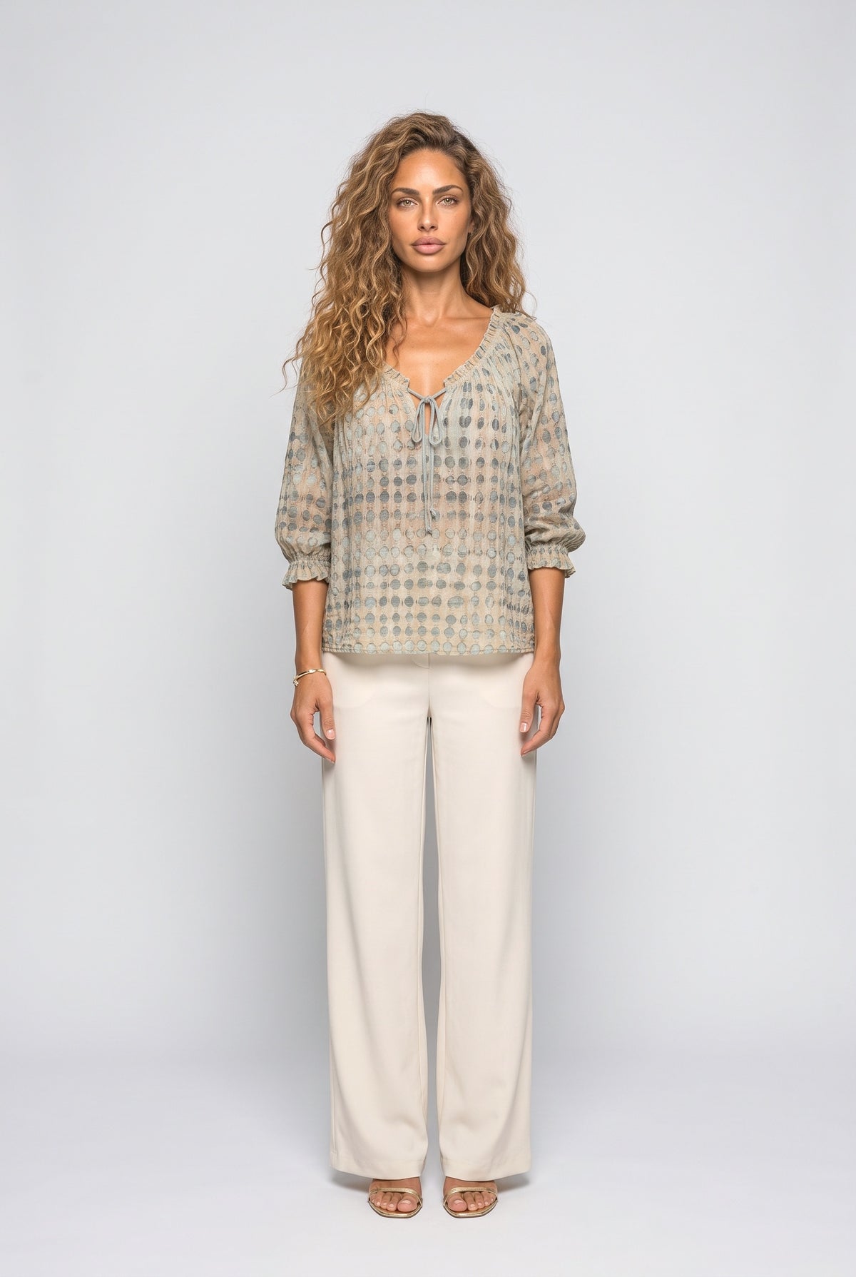 Multicolor Ruffle Blouse, Multicolor