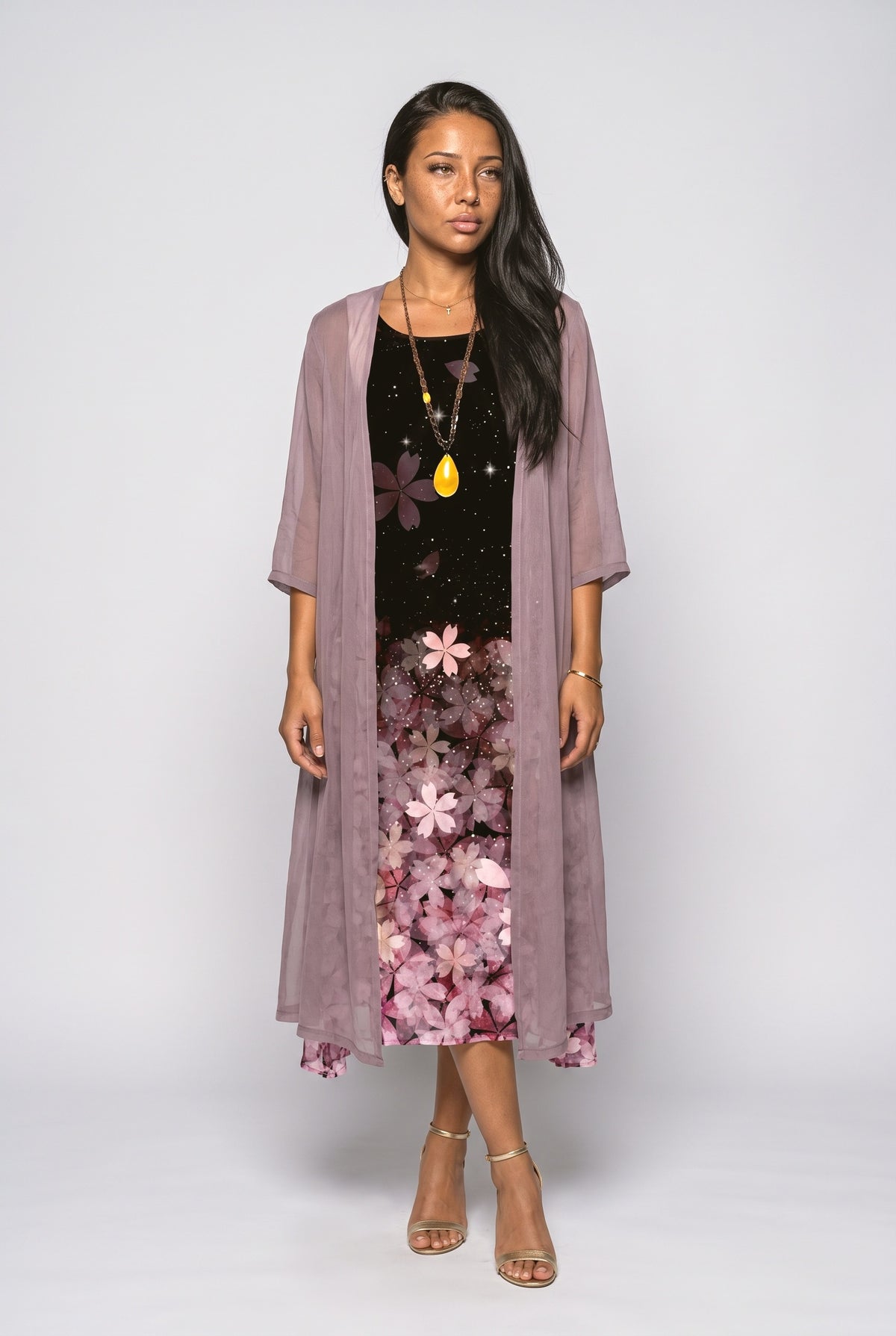 Chiffon Floral Two Piece Outfit