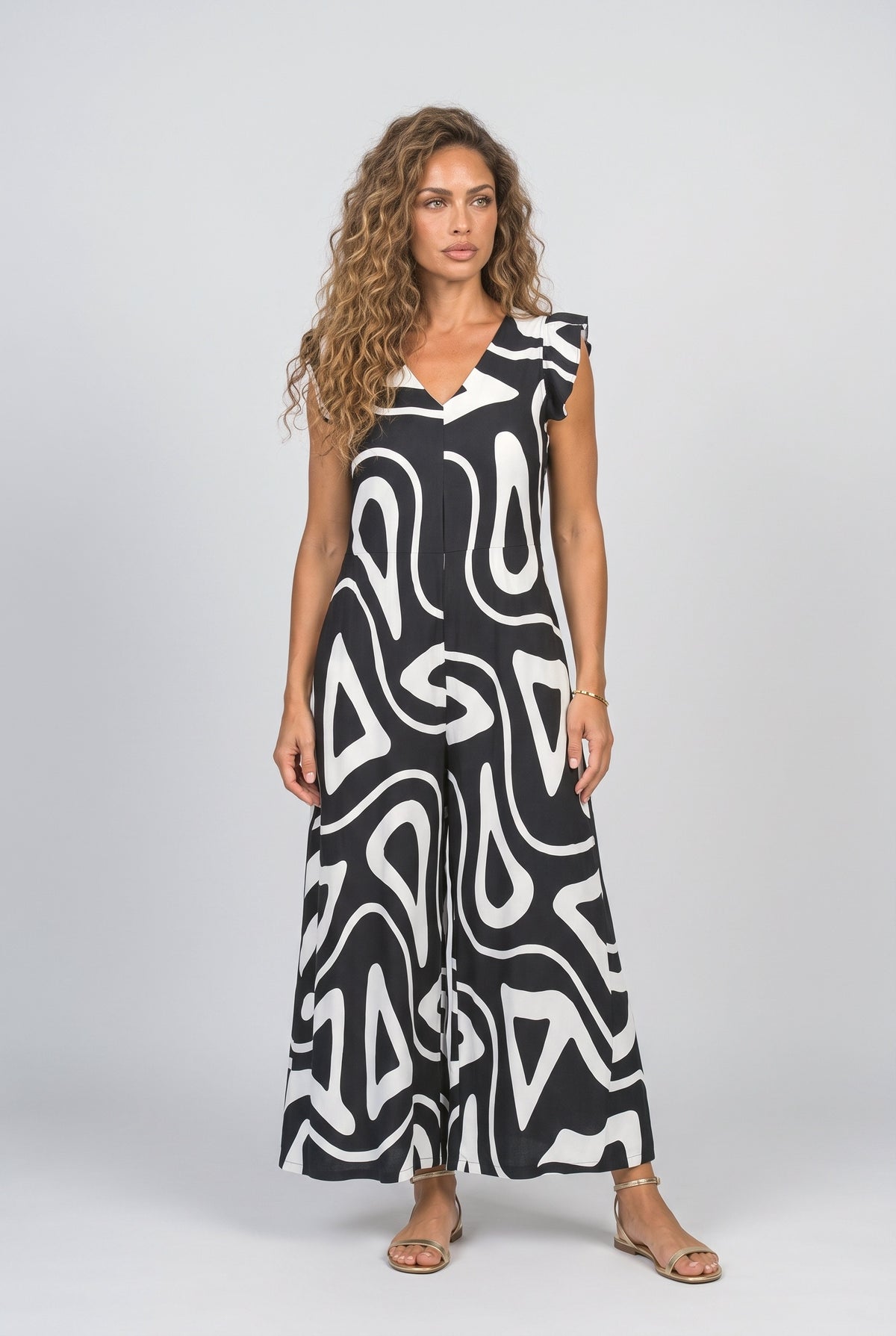 Abstract Flowy Jumpsuit