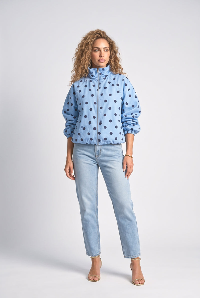 Polka Dot Denim Jacket