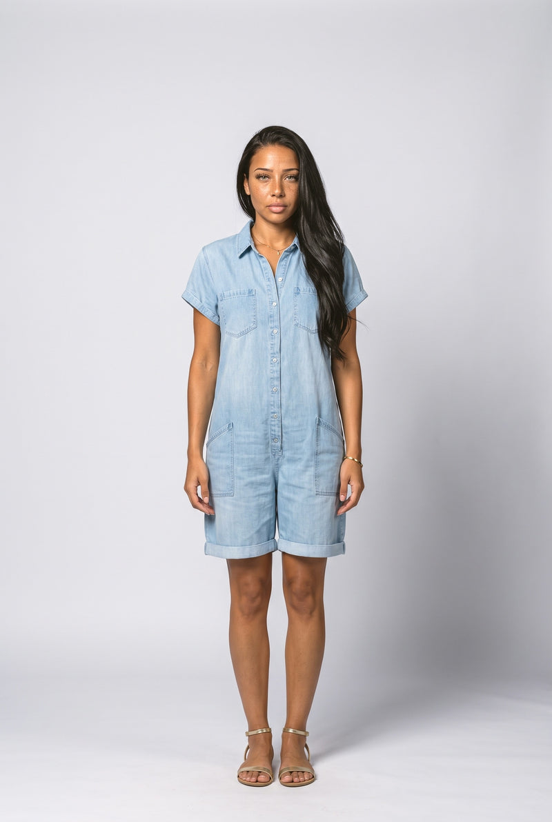 Sky Blue Denim Jumpsuit