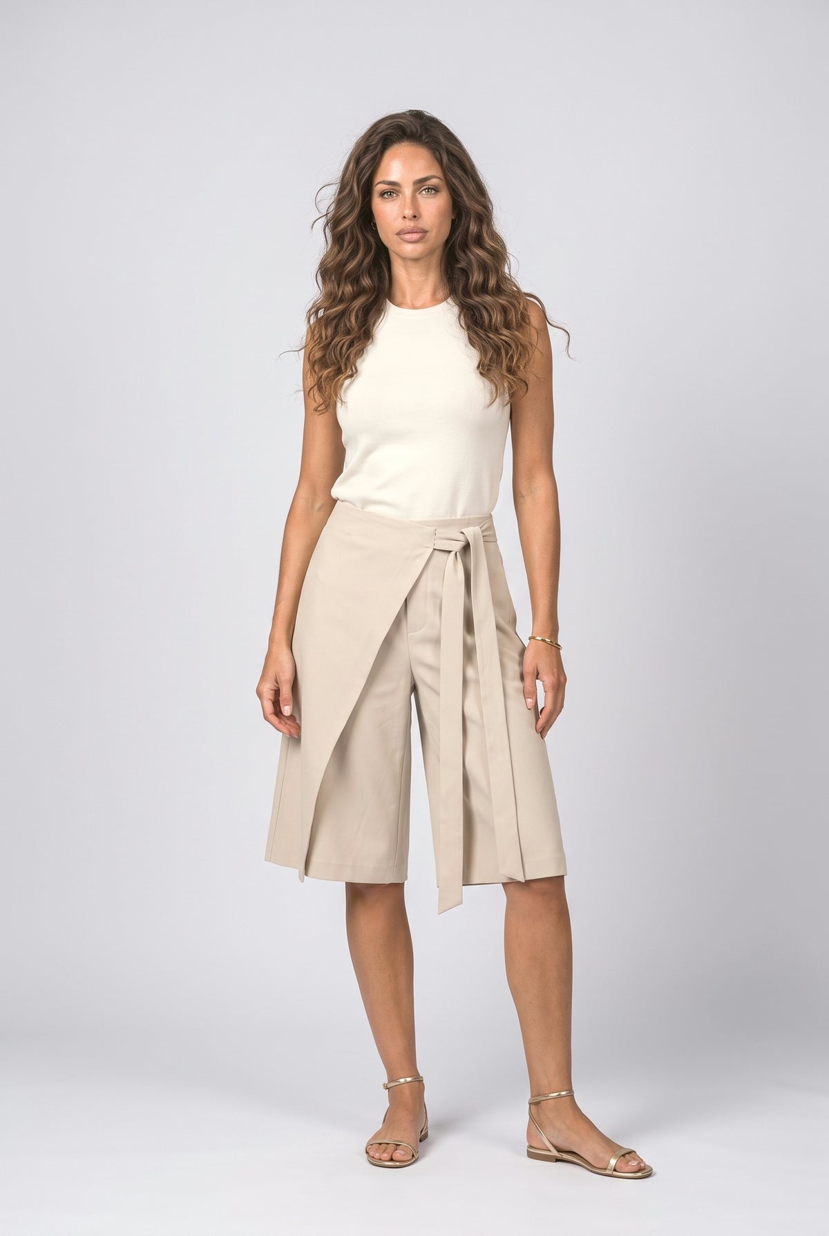 Wrap Wide Leg Pants