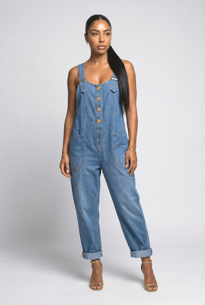 Mid Blue Denim Two Piece Outfit