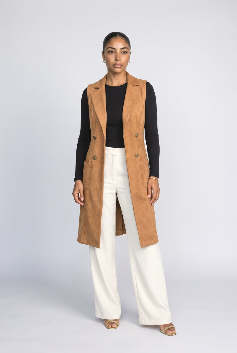 Khaki Sleeveless Bomber Jacket