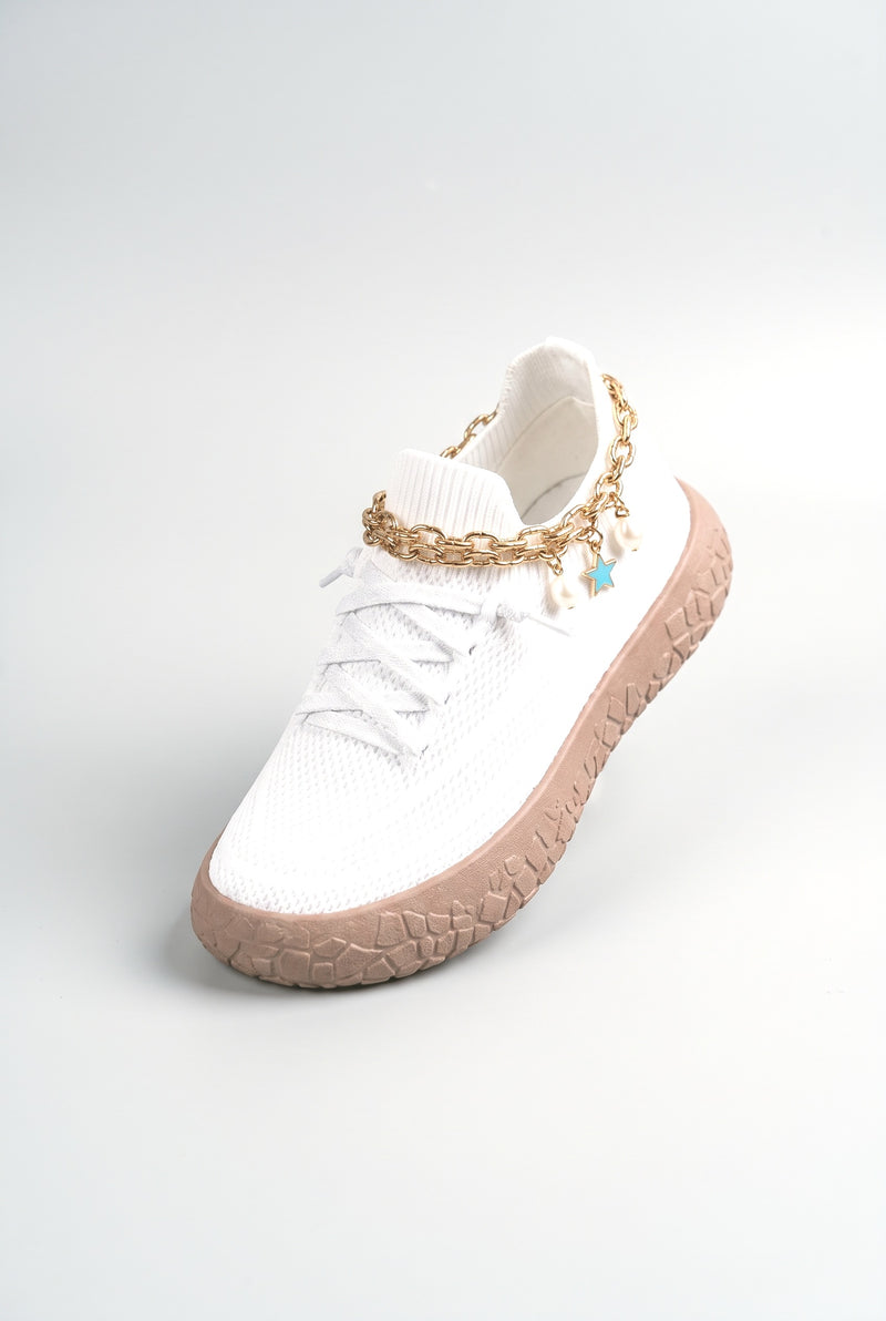 White Mesh Chunky Sneakers