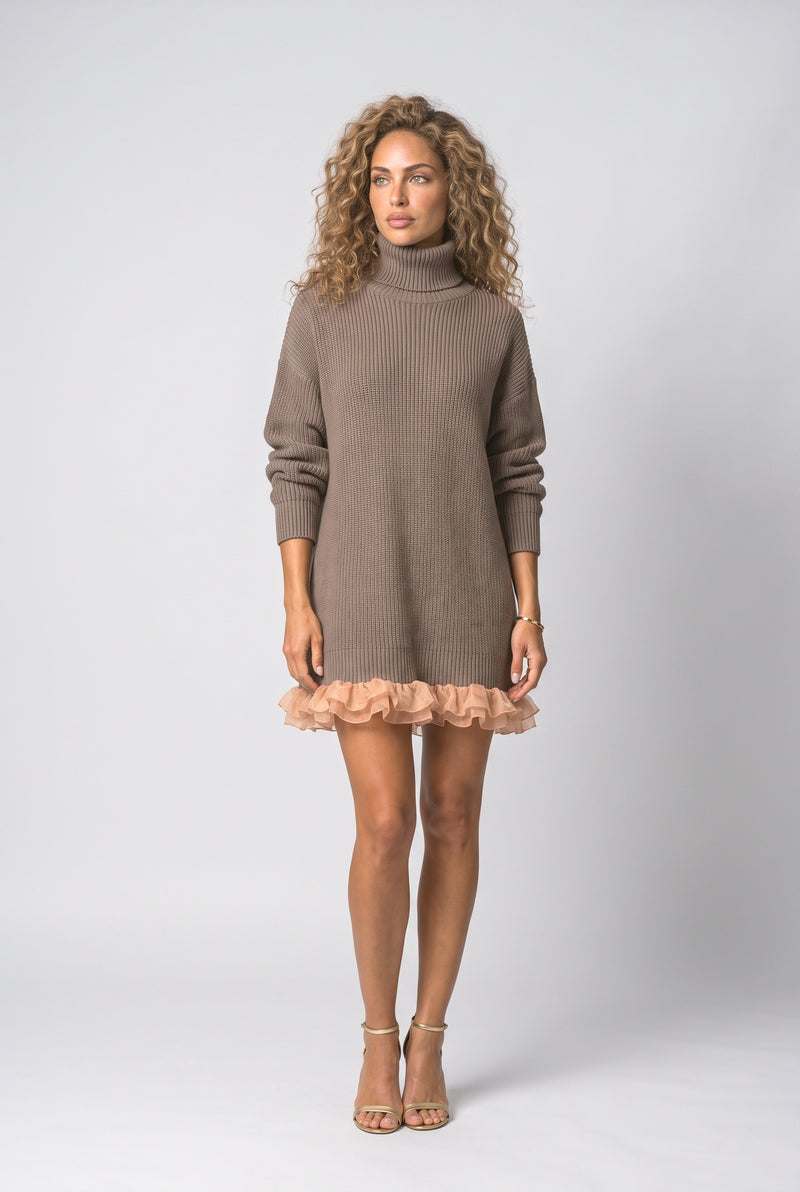 Ruffle Sweater Dress