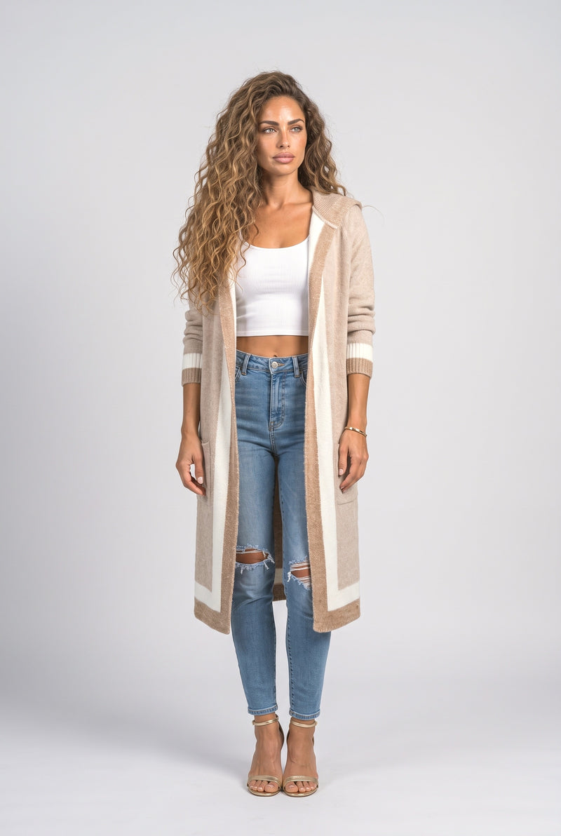 Colorblock Long Cardigan