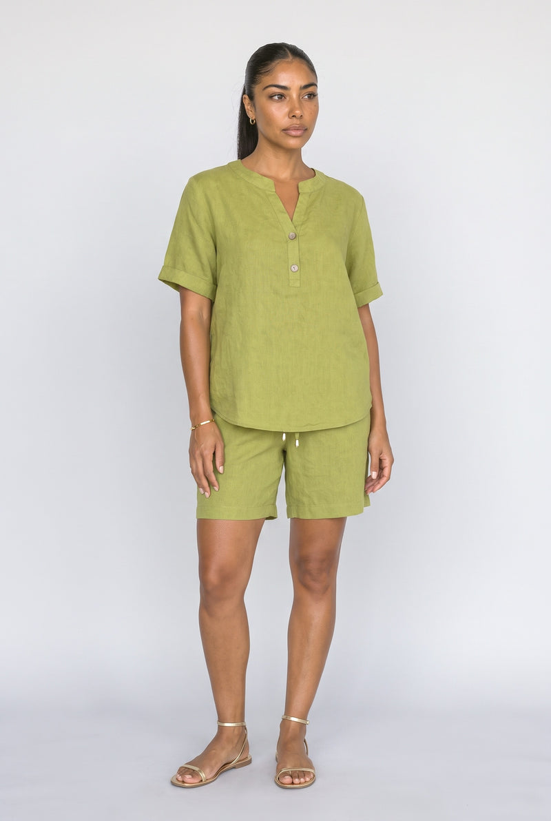 Olive Linen Two Piece Outfit