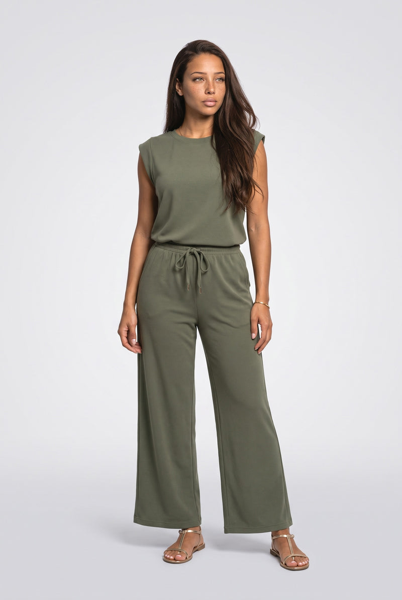 Green Dark Blue Two Piece Outfit