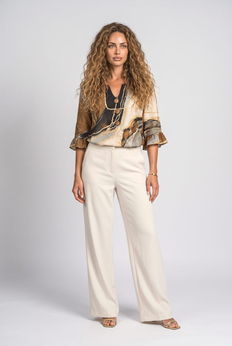 Multicolor V-Neck Blouse