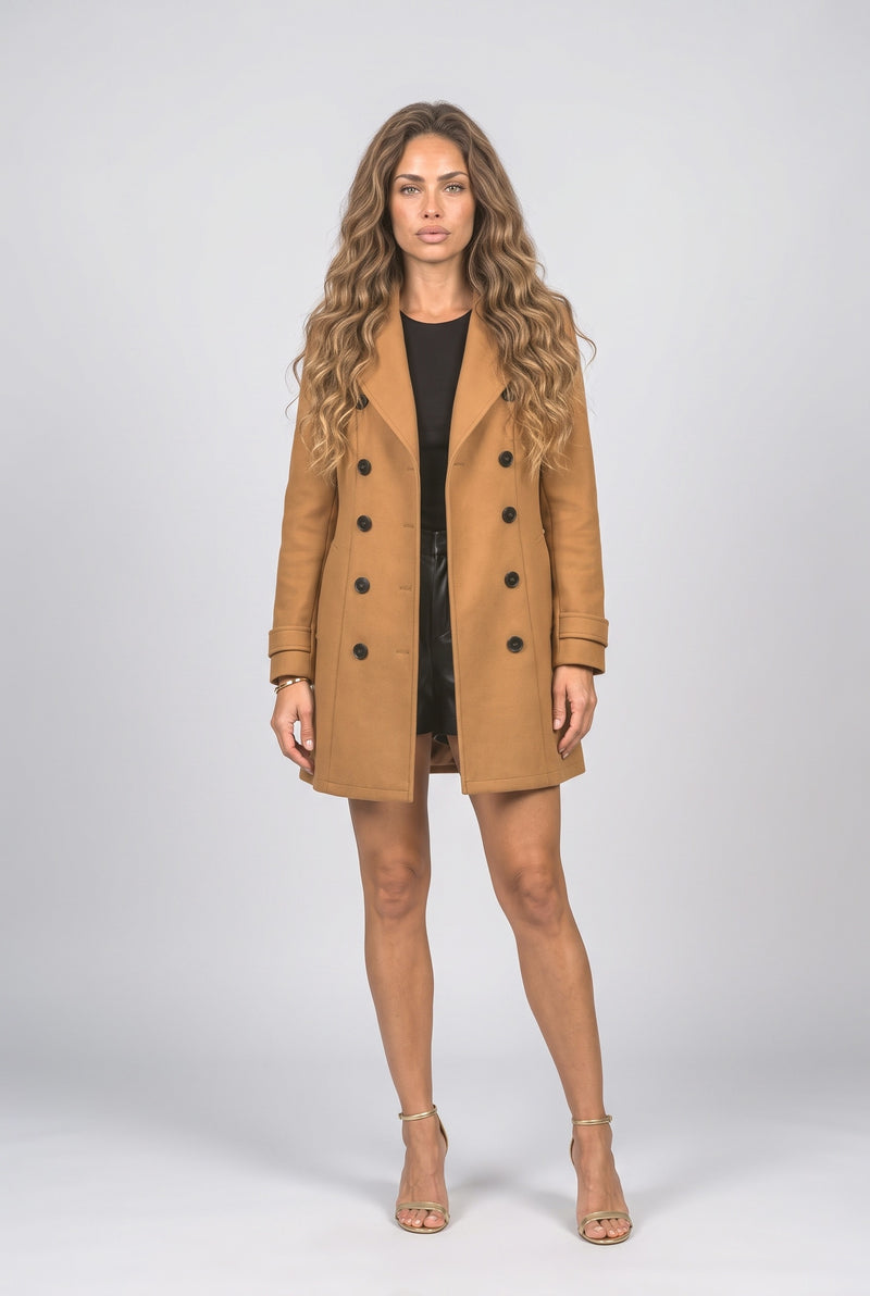 Brown Beige Winter Coat