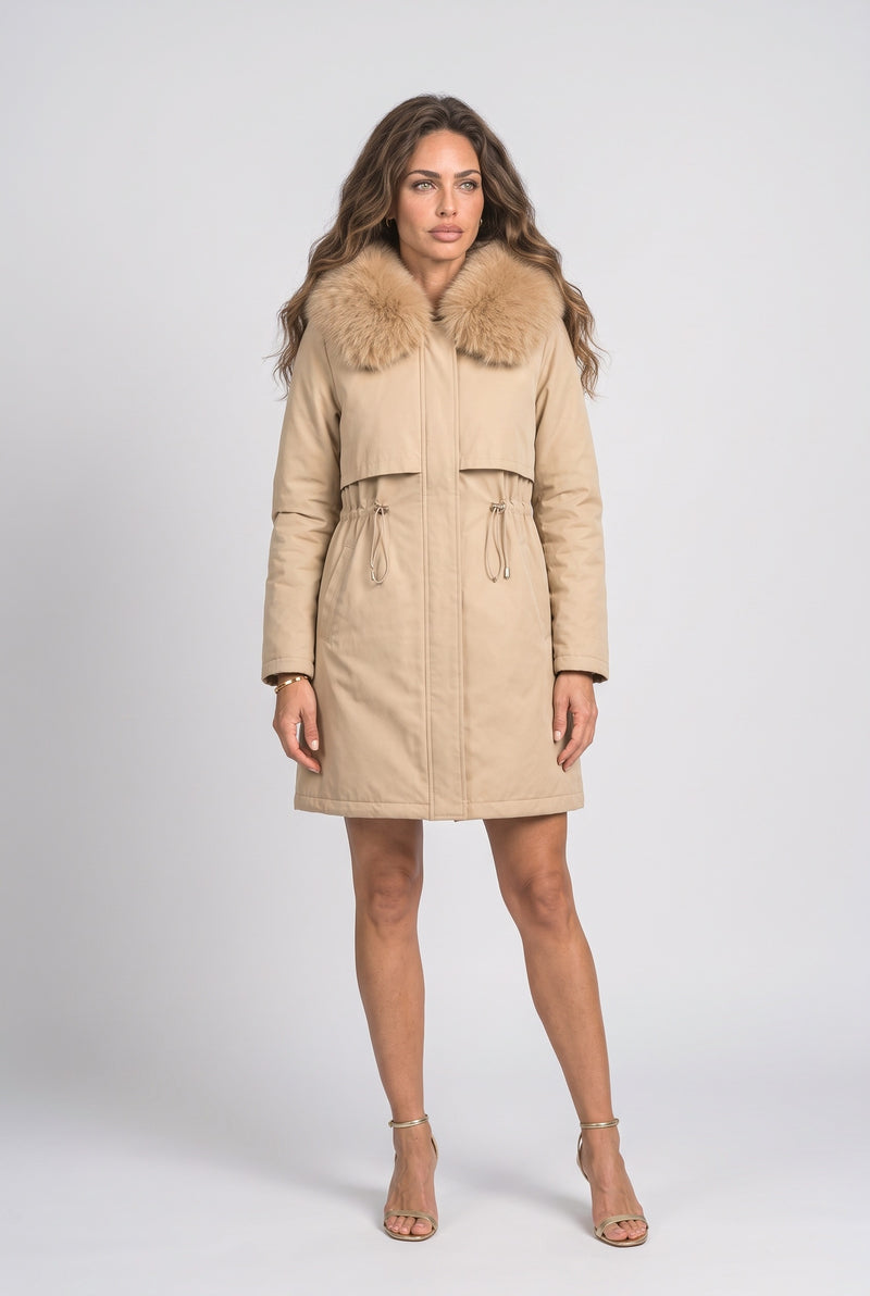 Khaki Red Fleece Jacket