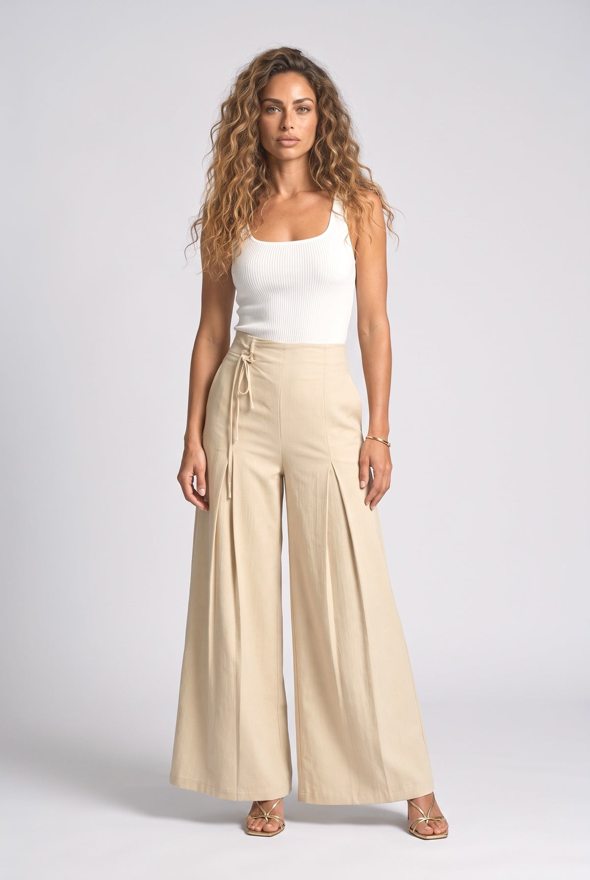 Asymmetric Wide Leg Pants