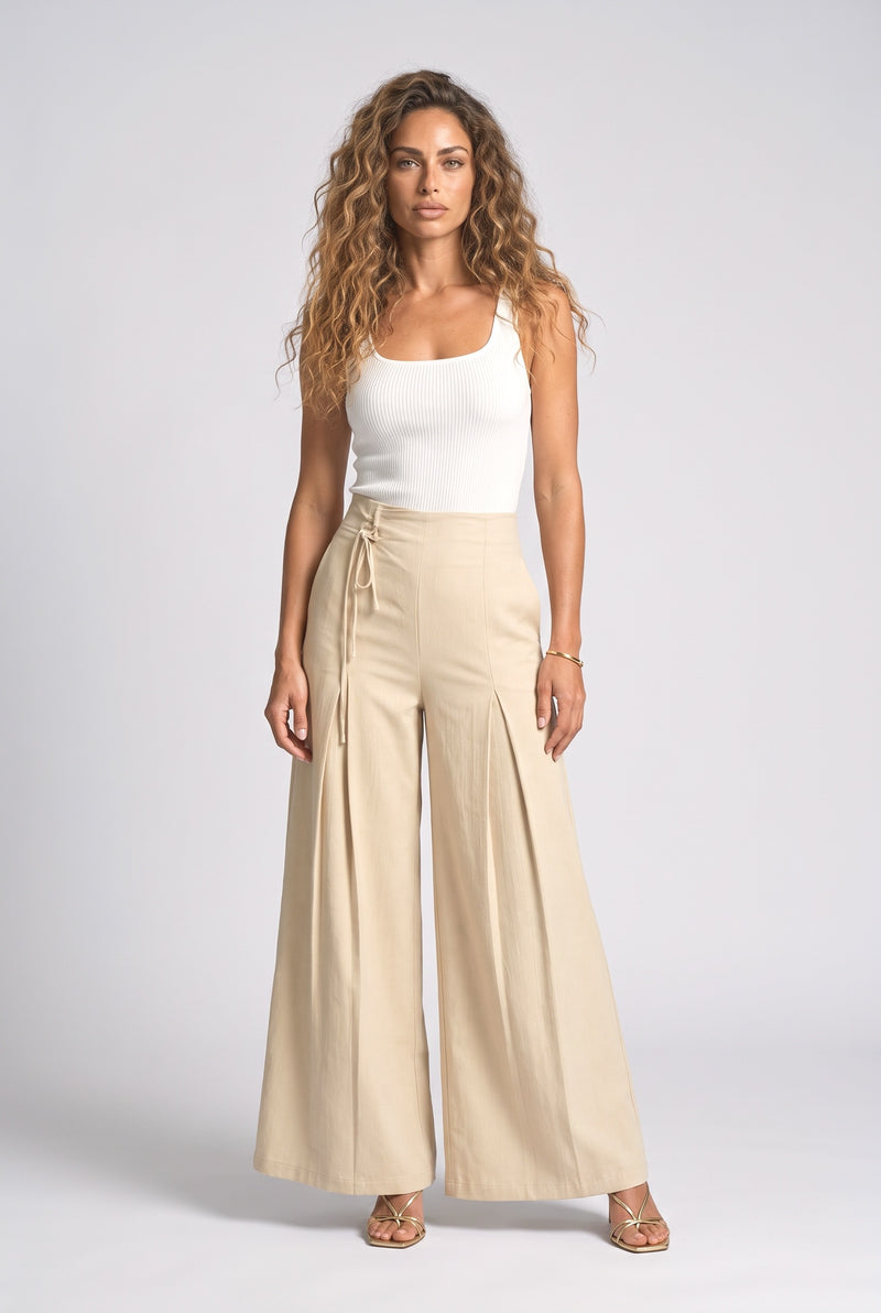 Asymmetric Wide Leg Pants
