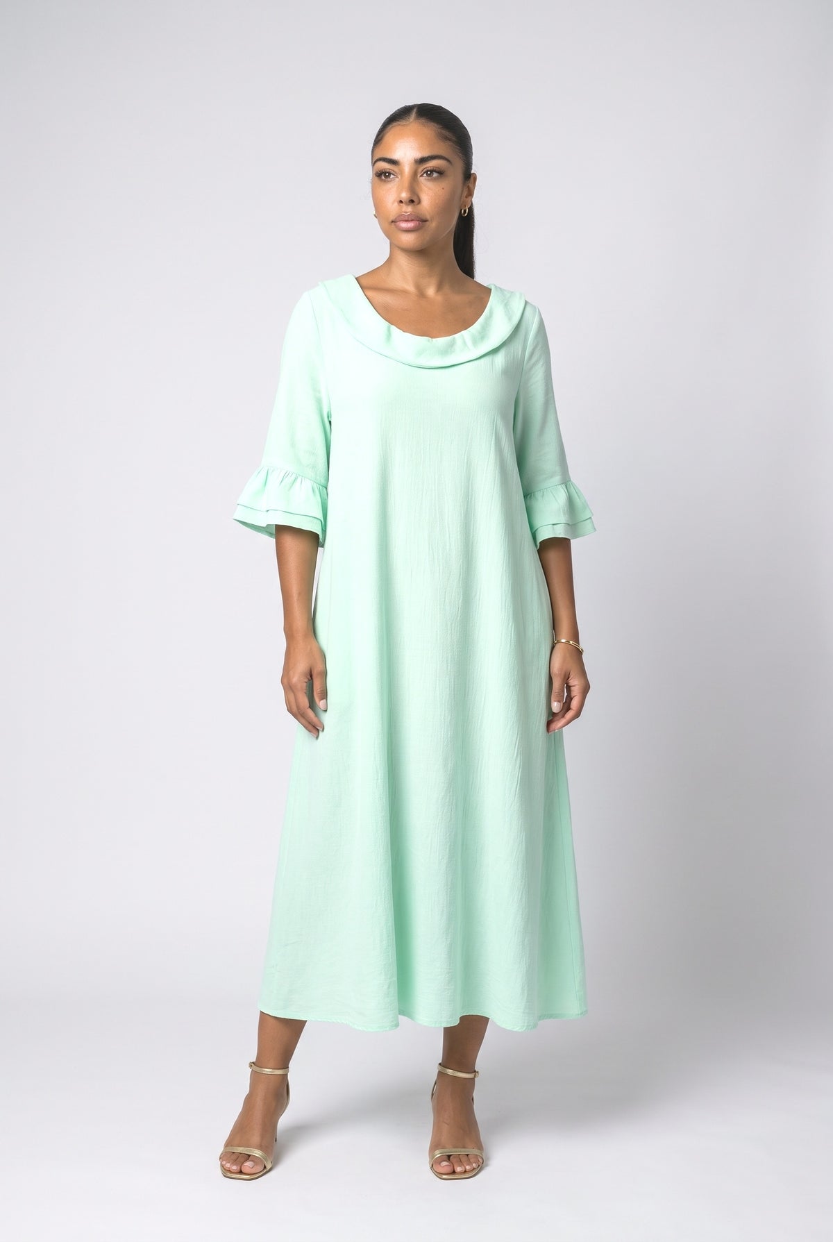 Cowl Neck Midi Dress