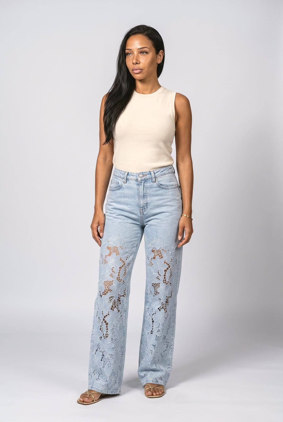 Lace Floral Women's Jeans