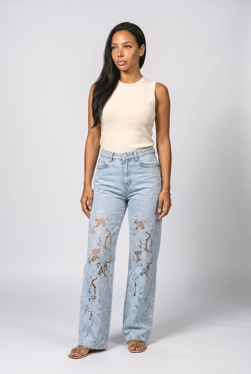 Lace Floral Jeans