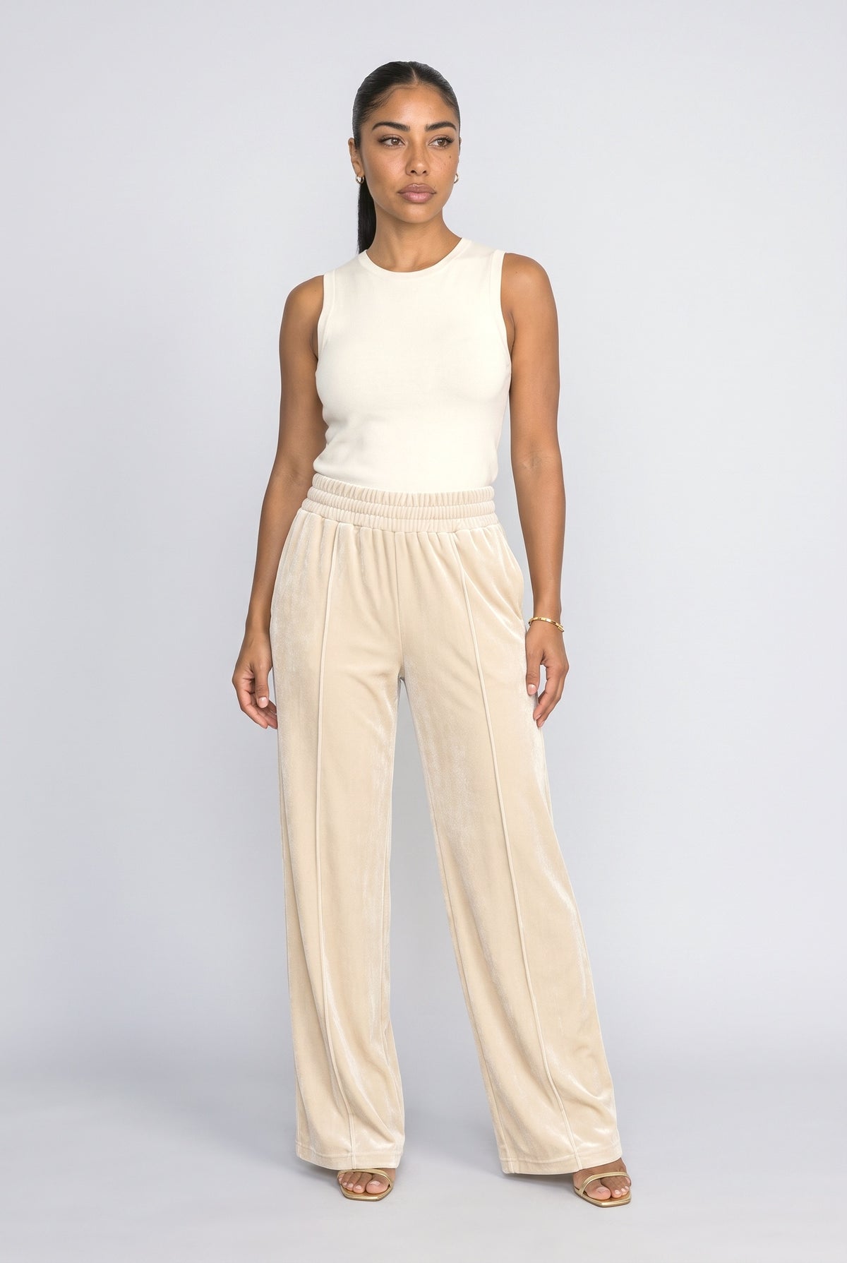 Velvet Wide Leg Pants