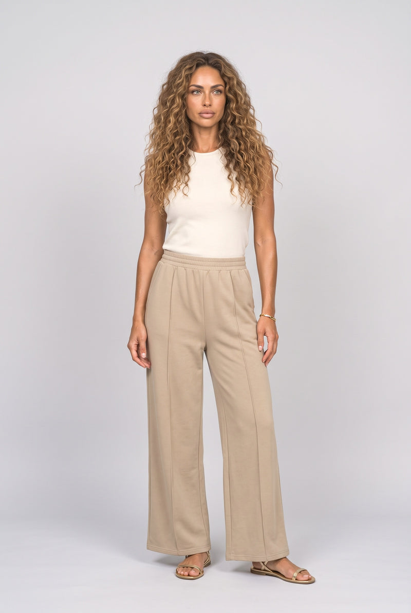 Khaki Everyday Wide-Leg Pants