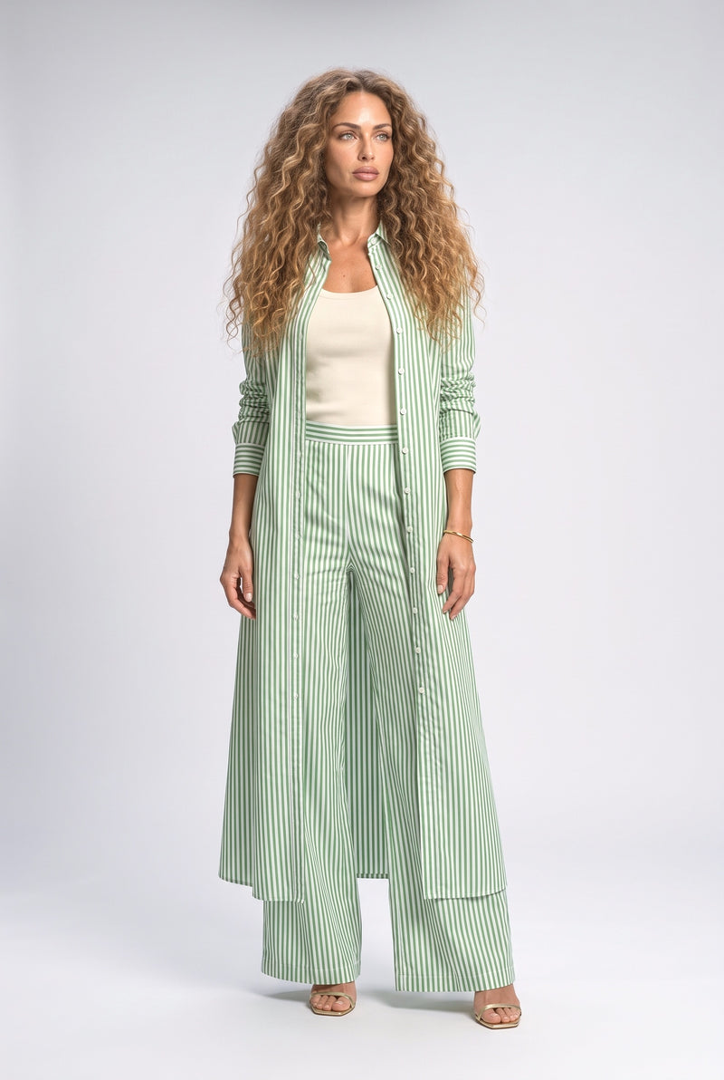 Green Striped Leggings